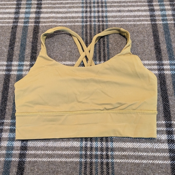 lululemon Energy Longline Bra Medium Support, B–D Cups - Auric Gold - Size 8 - Picture 3 of 4